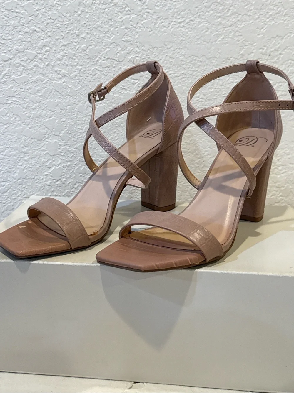 Delicious Blush Strappy Block Heel Sandals